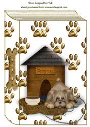 Pampered Pooch with Dog House, Folded Book A4