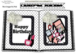 Ladies Makeup Accessories, in Black/white Polka Dot Book A4