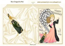 Anniversary Waltz, with Champagne and Diamonds Folded Book