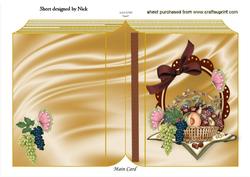 Fruit Basket with Grapes and Butterflies Folded Book