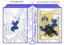 Thinking of You, Blue Flowers and Bible Folded Book