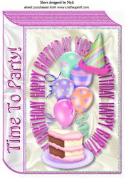 Time to Party, Yummy Cake and Balloons A4 Book