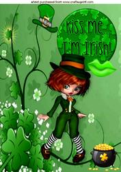 Kiss Me I'm Irish, with a Lovely Pot of Gold A4