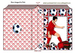 Footballer in Red, on Folded Book