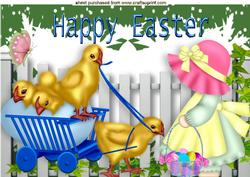 Hello Little Chicks! I Have Easter Eggs to Bonnet Girl A4