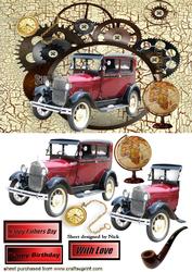 Steampunk Nostalgia, with Vintage Car in Frame
