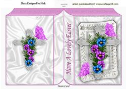 Easter Cross with Pansies and Butterflies Folded Book