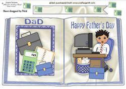 Fathers Day, on the Computer, Open Book A4