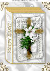 Beautiful Gold Cross with Lillies for Easter Book A4