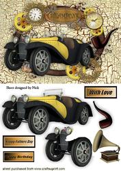 Best Time of Your Life for Dad Memories Steampunk with Car