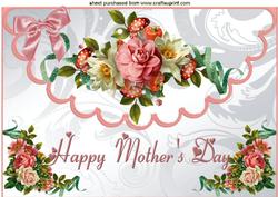 Beautiful Roses for Mothers Day, on Scalloped Envelope A4