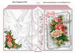 Roses for U Mum, with Pretty Bow Folded Book