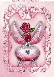 Beautiful Porcelyn Egg with Rose, in Ornate Frame A4
