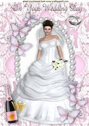 On Your Wedding Day, in Lace and Pearl Frame A4
