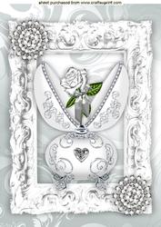 Beautiful Silver Rose in Porcelyn Egg A4