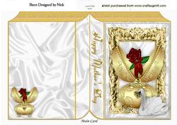 Gold Rose in Porcelyn Egg with Swan for Mum Book