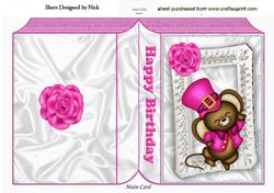 Cute Little Mouse in Pink, Pink Star Frame Folded Book