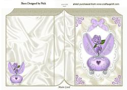Lilac Rose, in Porcelain Egg with Cream Satin Folded Book
