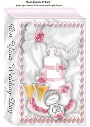 Wedding Cake, and Champagne Glasses, with Doves Book A4