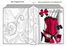 Sexy Red Basque with Shoes Folded Book