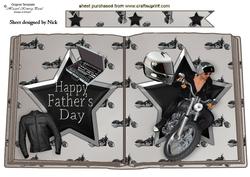Leather Jacket with Biker for Fathers Day Open Book A4