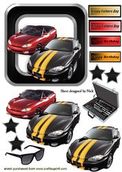 Sport Cars in Frame with Toolbox