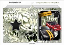 Sports Cars on Silver Mettalic Folded Book