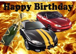 Hot Wheels! Two Sports Cars with Flames A4