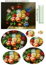 Mixed Vintage Flowers Oval Pyramids