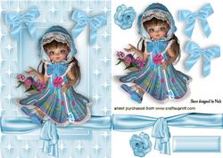 Little Girl with Basket of Flowers