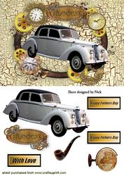 Old Rolls Royce in Clock Steampunk