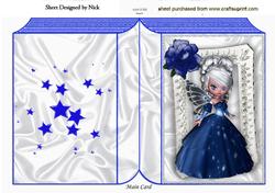 Blue Fairy, with Blue Rose Folded Book