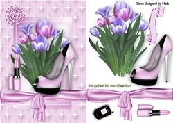 Pretty Lilac and Pink Tulips with Pink Shoes and Lippy