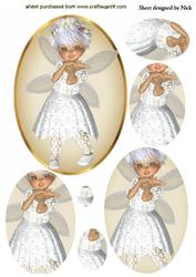 Pretty Kiki Fairy in White Oval Pyramids
