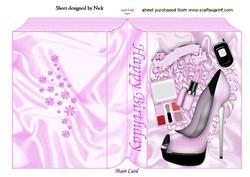 Ladies Pink Shoe with Lippy, Folded Book