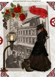 Red Roses for a Steampunk Lady with Nostalgia A4
