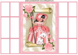 Pretty in Pink Bo Peep with Her Lamb, French Gatefold