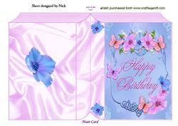 Pretty Flowers and Butterflies Folded Book
