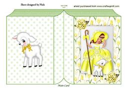 Sunshine Yellow Little Bo Peep with Lamb Folded Book
