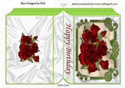 Beautiful Red Roses in Ornate Frame Folded Book