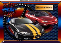 Steampunk Frame with Sports Cars for Fathers Day A4