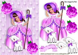 Little Bo Peep with Her Little Lamb in Star Frame