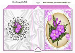 Folded Book of Pink Flowers, Butterflies and Diamonds