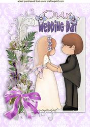 Our Wedding Day, in Pretty Flowers Frame A4