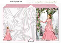Vintage Lady in Rose Garden Folded Book