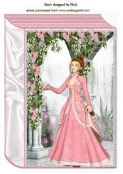 Vintage Lady in Rose Garden A4 Book