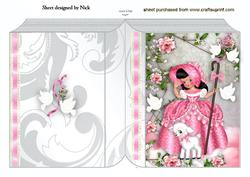 Bo Peep in Pink in Pink Rose Garden Folded Book