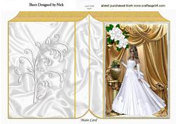 Just Stunning, Elegant Lady with White Rose, Folded Book