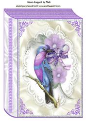 Pretty Bird with Flowers on Lace A4 Book