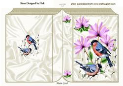 Little Birds with Pink Flowers Folded Book
